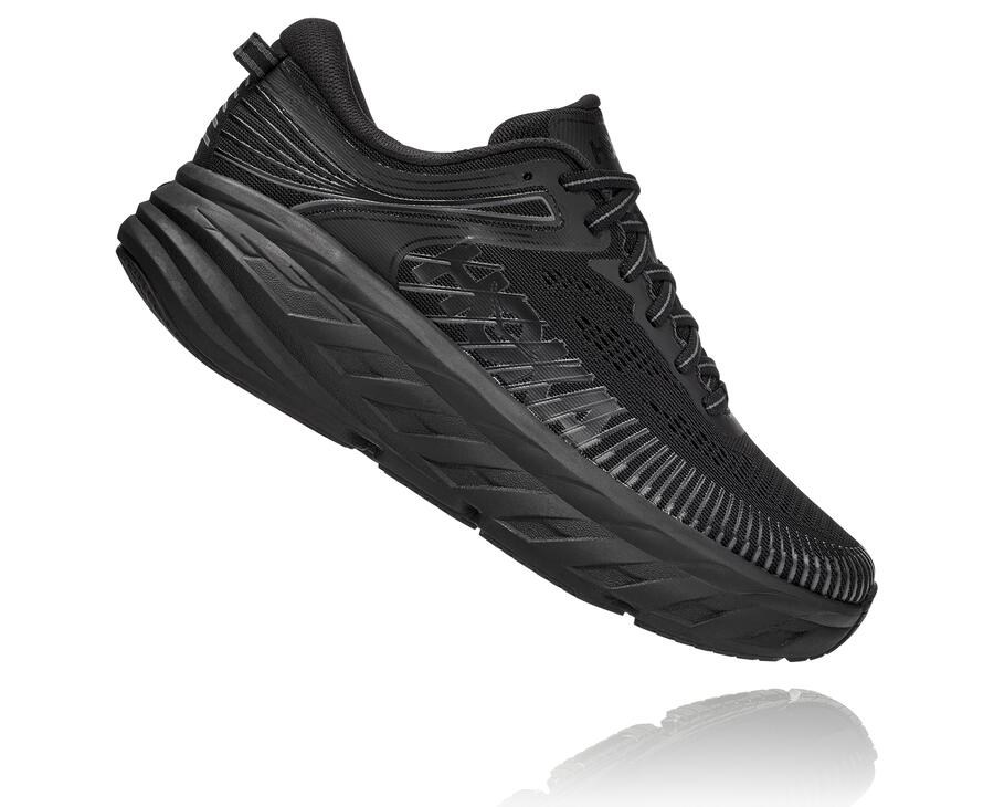 Hoka One One Bondi 7 Löparskor Dam - Svarta - WLQSE-4970